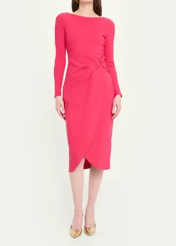 Chiara Boni La Petite RobeGathered Bateau-Neck Midi Sheath Dress