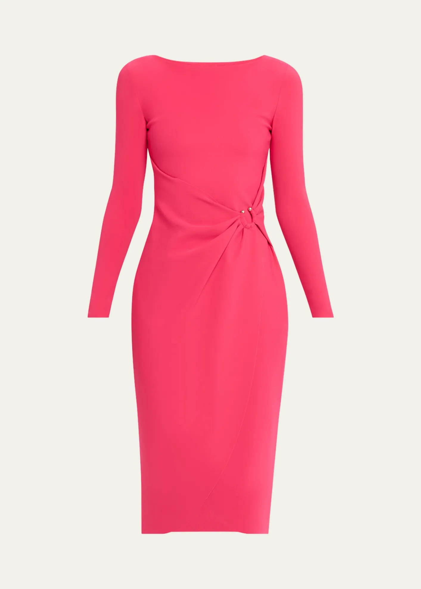 Chiara Boni La Petite RobeGathered Bateau-Neck Midi Sheath Dress