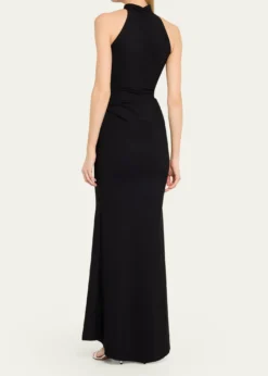 Chiara Boni La Petite RobeNitsa Floral-Embellished Halter Column Gown