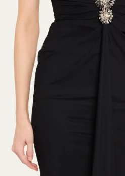 Chiara Boni La Petite RobeNitsa Floral-Embellished Halter Column Gown