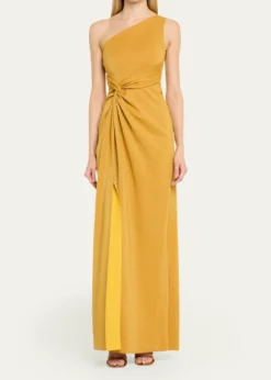 Chiara Boni La Petite RobeOtsu One-Shoulder Shimmer Jersey Gown