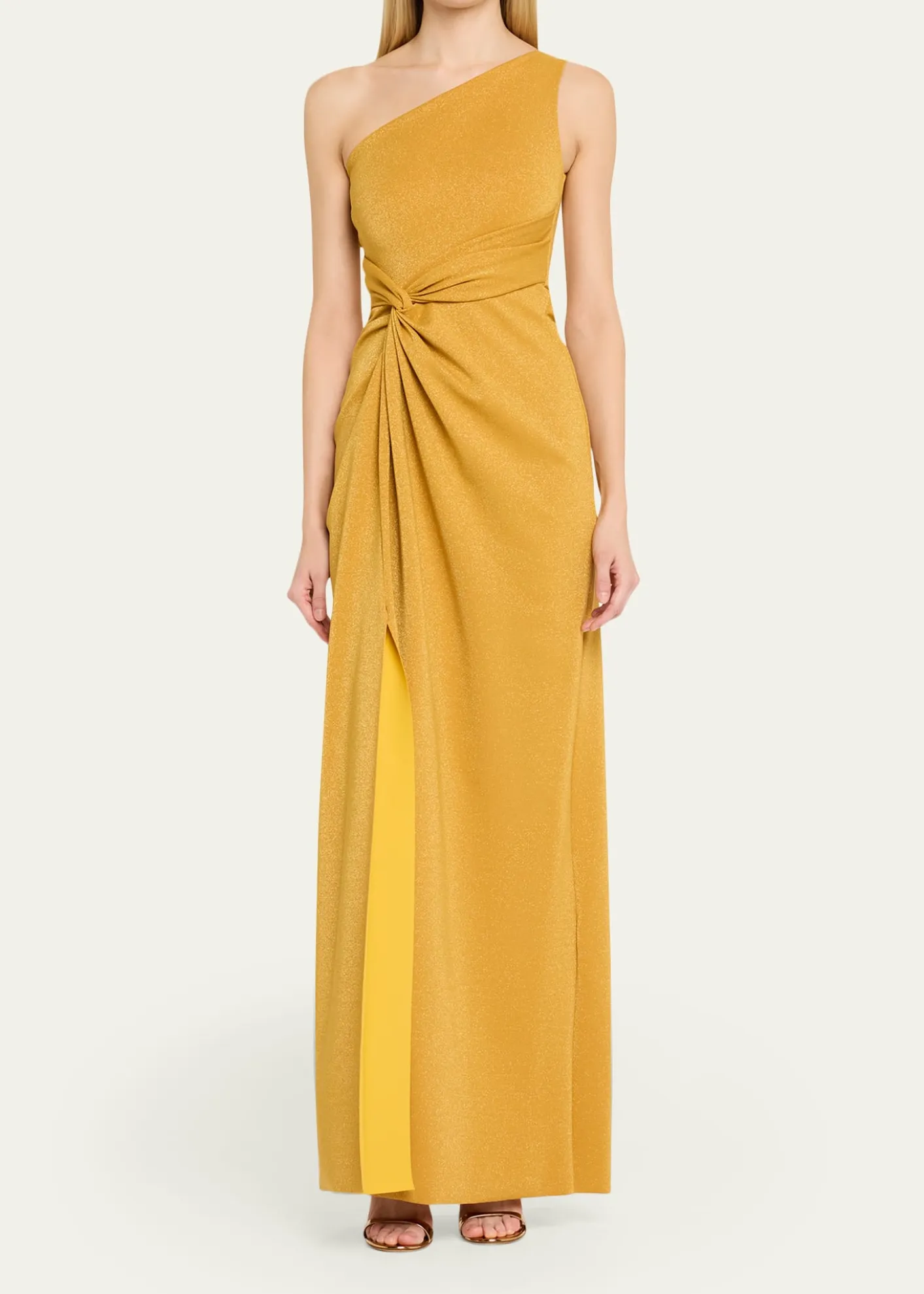 Chiara Boni La Petite RobeOtsu One-Shoulder Shimmer Jersey Gown