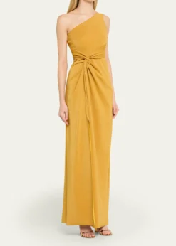 Chiara Boni La Petite RobeOtsu One-Shoulder Shimmer Jersey Gown