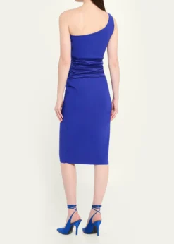 Chiara Boni La Petite RobeRuched One-Shoulder Bodycon Satin Dress