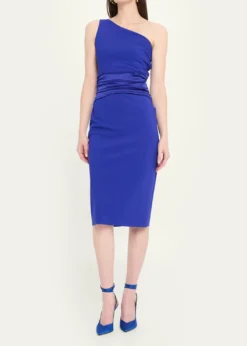 Chiara Boni La Petite RobeRuched One-Shoulder Bodycon Satin Dress