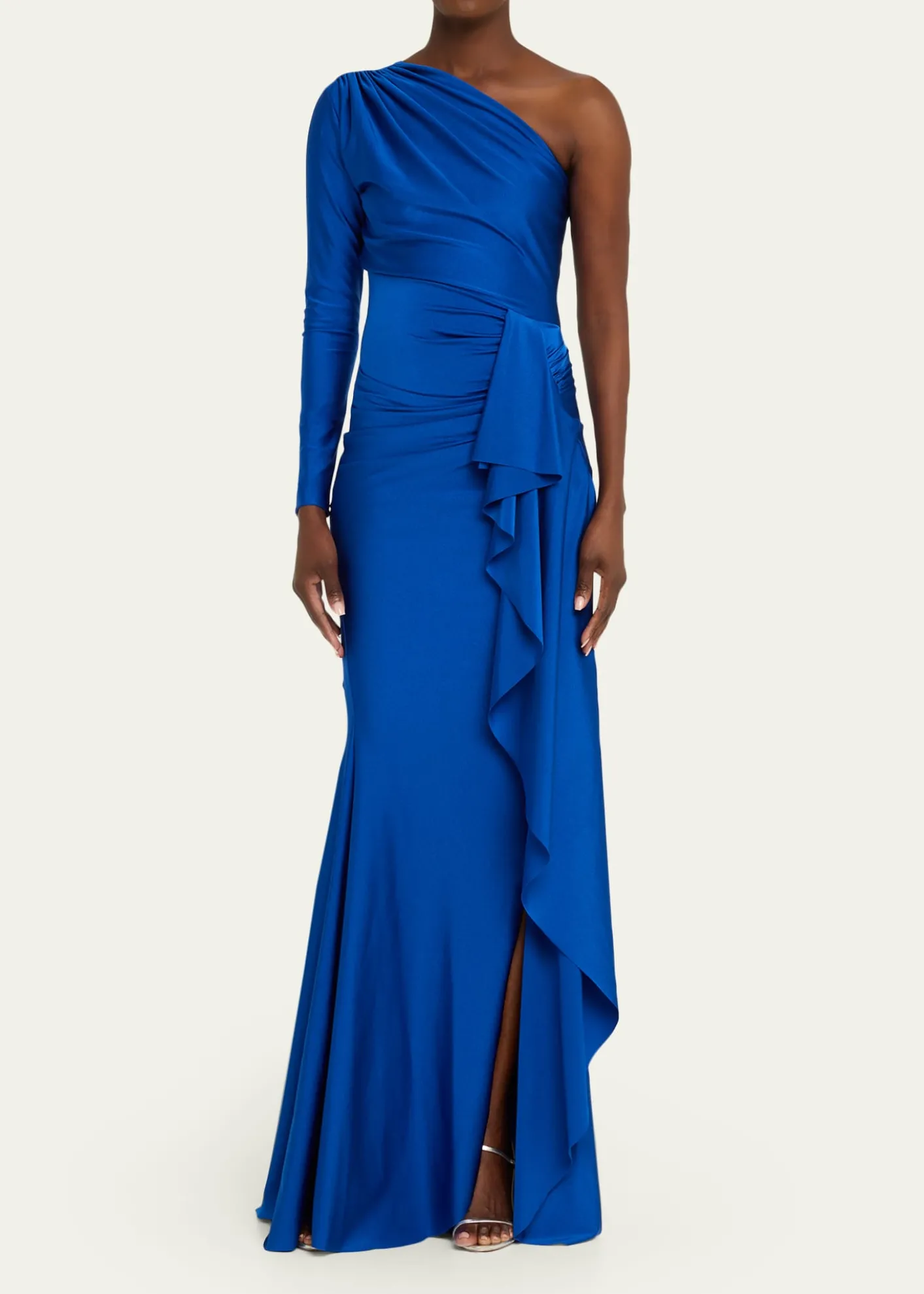 Chiara Boni La Petite RobeSerina One-Shoulder Draped Jersey Gown