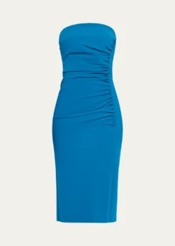 Chiara Boni La Petite RobeStrapless Ruched Bodycon Midi Dress