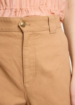 ChloeCotton Canvas Barrel-Leg Trousers