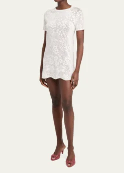 ChloeCotton Pointelle Mini Dress