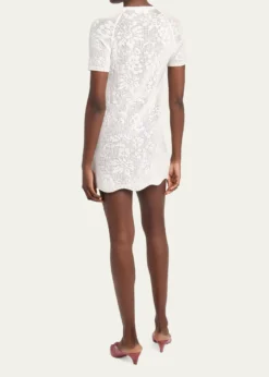 ChloeCotton Pointelle Mini Dress