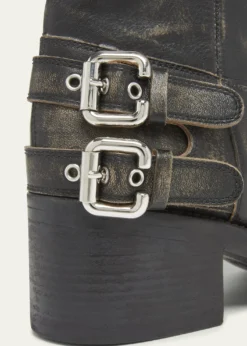 ChloeDakota Burnished Leather Moto Ankle Boots