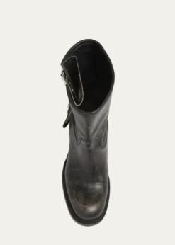 ChloeDakota Burnished Leather Moto Ankle Boots
