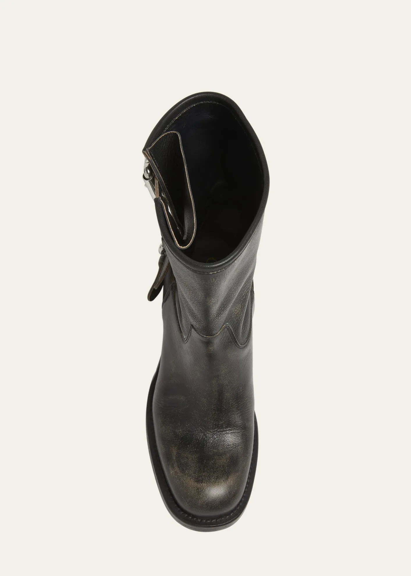 ChloeDakota Burnished Leather Moto Ankle Boots