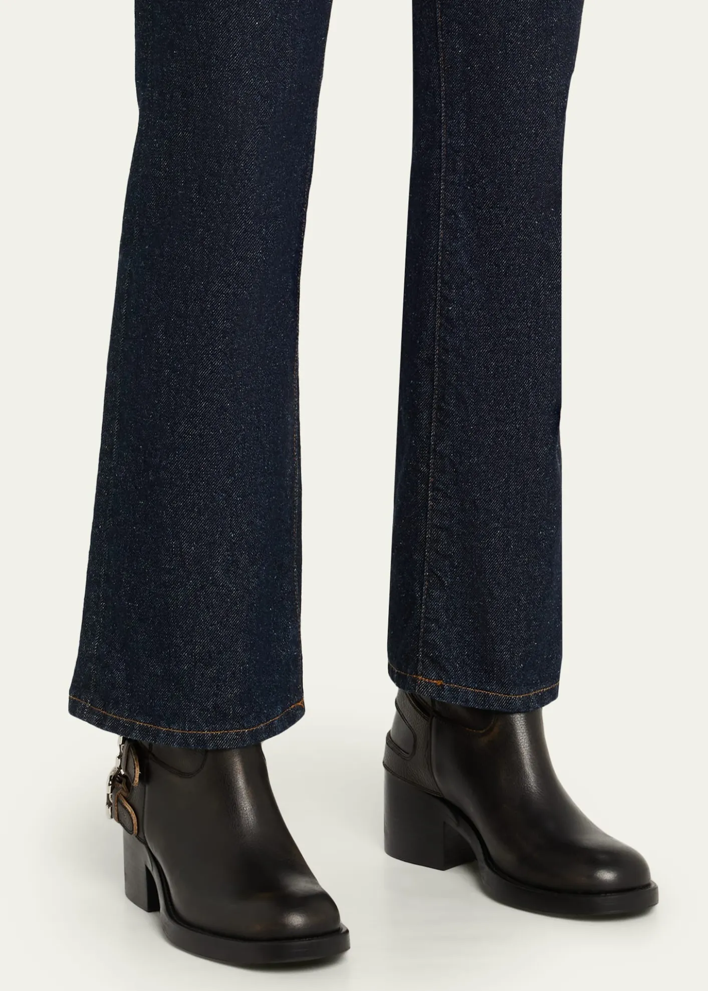 ChloeDakota Burnished Leather Moto Ankle Boots