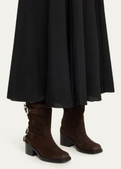 ChloeDakota Suede Moto Ankle Boots