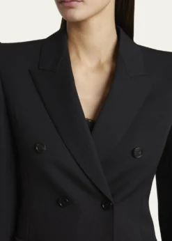 ChloeDouble-Breasted Wool Tailored Jacket With Patch Pockets