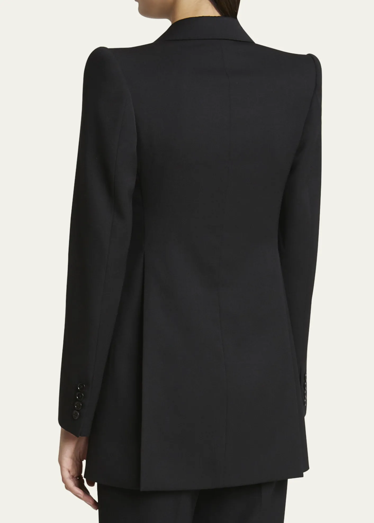 ChloeDouble-Breasted Wool Tailored Jacket With Patch Pockets