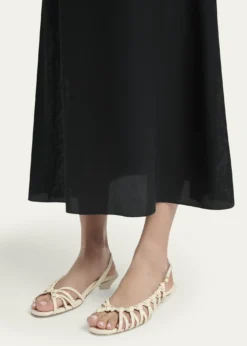 ChloeEstra Asymmetric Knotted Leather Sandals
