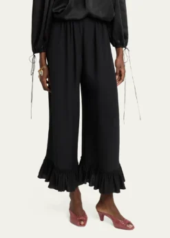 ChloeFlared Hem Silk Trousers