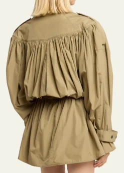 ChloeGathered Ruffle Short Trench Coat