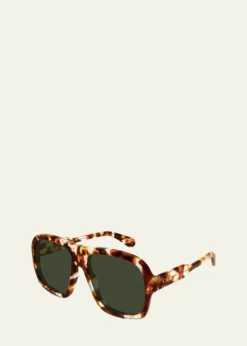 ChloeGayia 58mm Recycled Acetate Navigator Sunglasses
