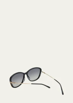 ChloeGradient Round Acetate Sunglasses