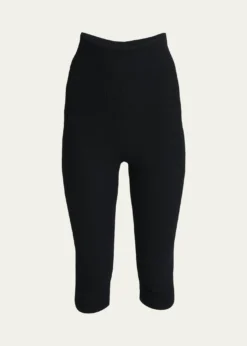 ChloeHoneycomb Stretch Knit Skinny-Leg Capri Pants