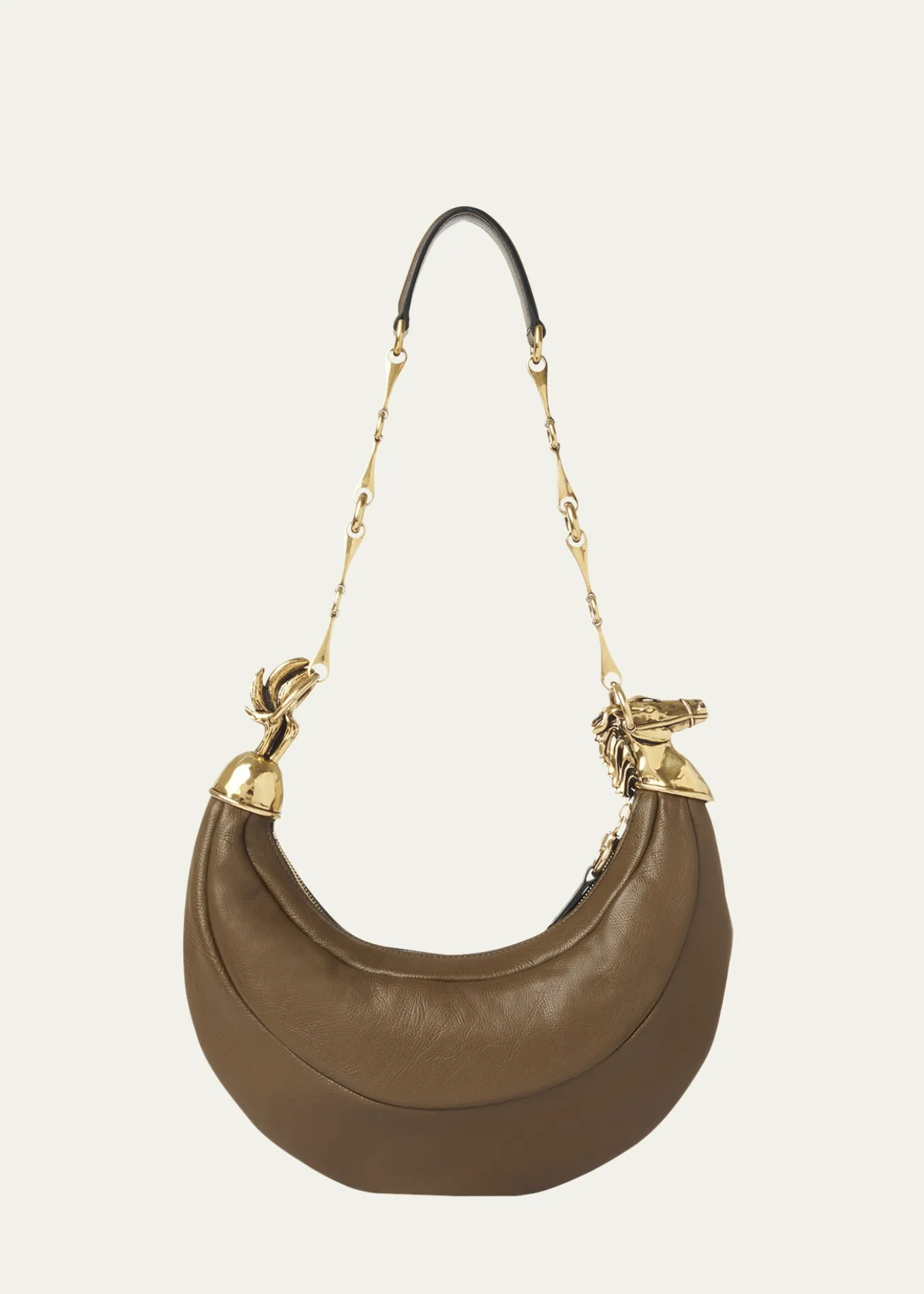 ChloeHorse Chain Shoulder Bag in Calfskin Leather