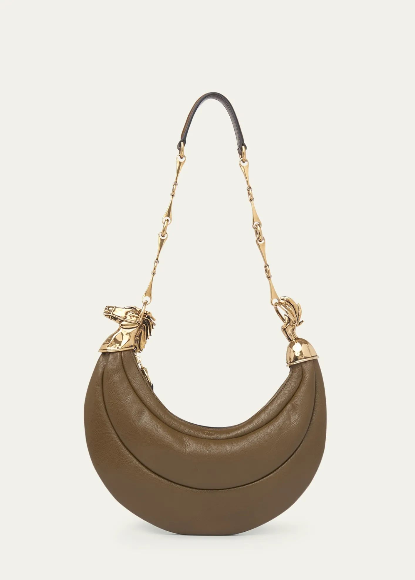 ChloeHorse Chain Shoulder Bag in Calfskin Leather