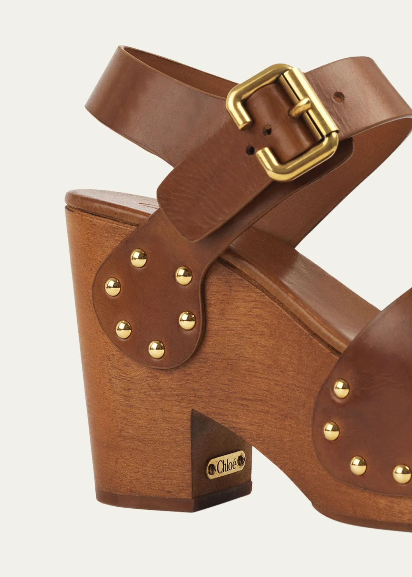 ChloeJeannette Leather Clog Platform Sandals