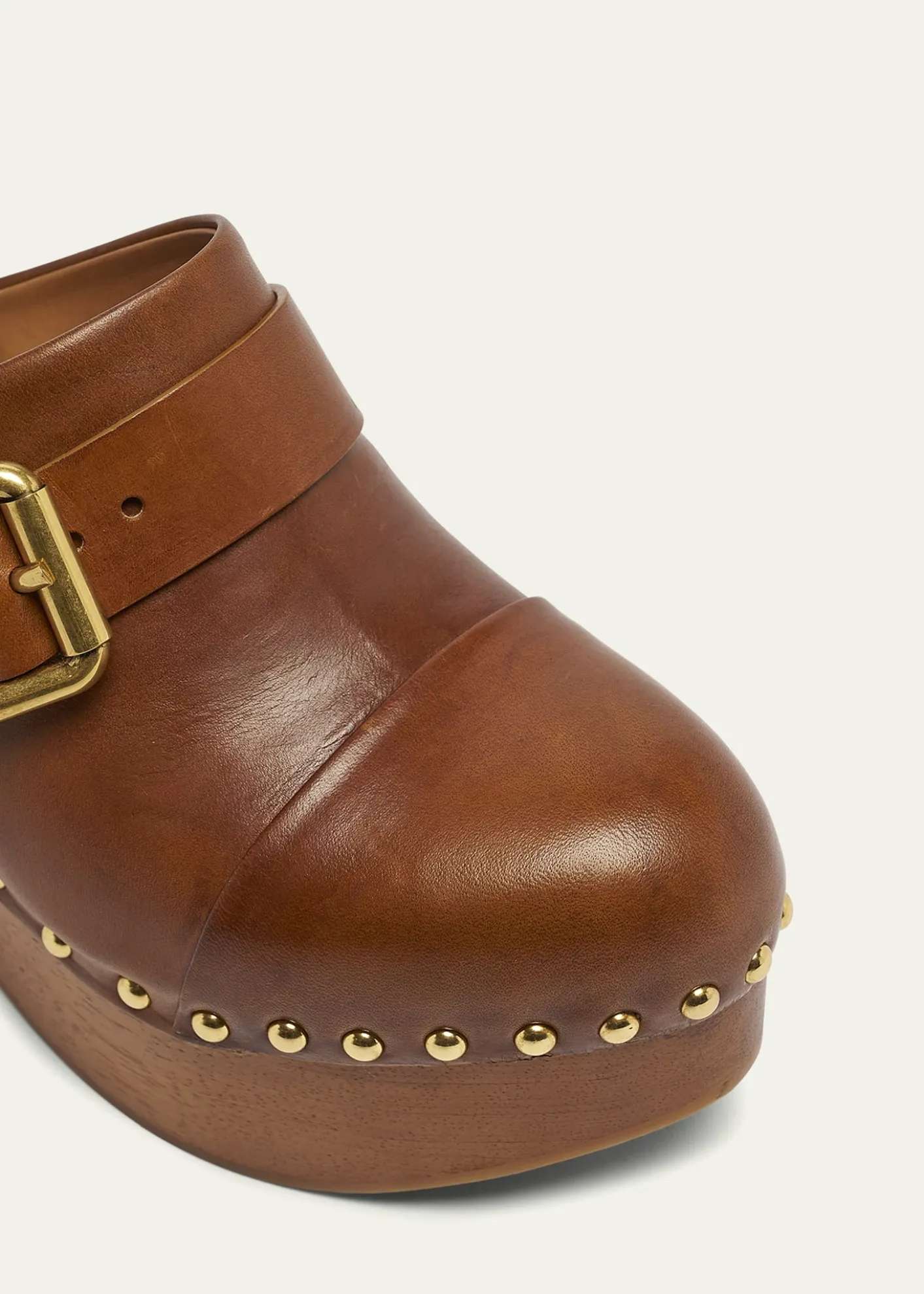 ChloeJeannette Leather Platform Clogs