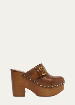 ChloeJeannette Leather Platform Clogs