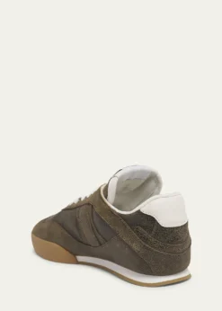 ChloeKick Crackled Leather Retro Low-Top Sneakers