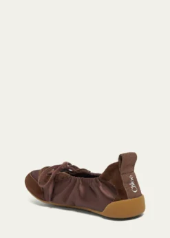 ChloeKick Lace-Up Ballerina Flats