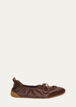 ChloeKick Lace-Up Ballerina Flats