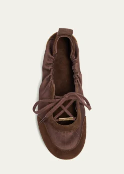 ChloeKick Lace-Up Ballerina Flats