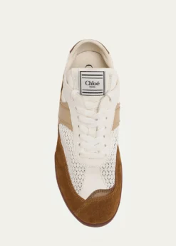 ChloeKick Mesh and Leather Low-Top Sneakers