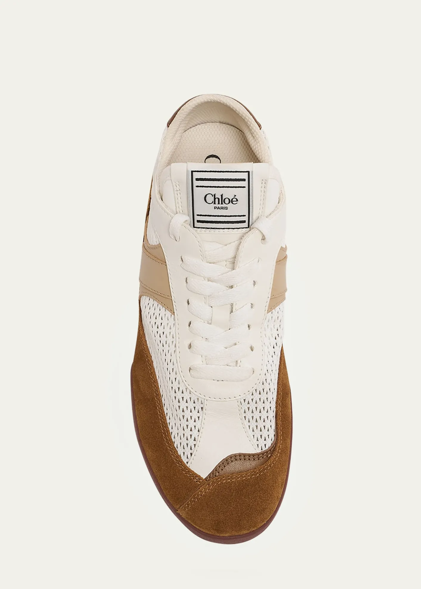 ChloeKick Mesh and Leather Low-Top Sneakers