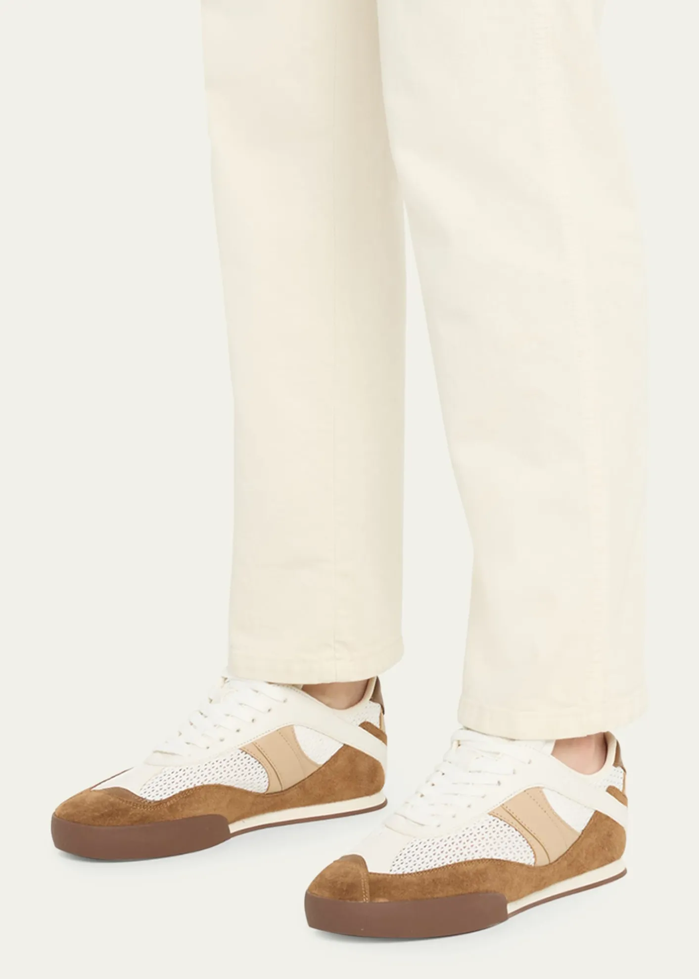 ChloeKick Mesh and Leather Low-Top Sneakers