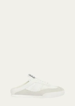 ChloeKick Mesh and Leather Low-Top Mule Sneakers