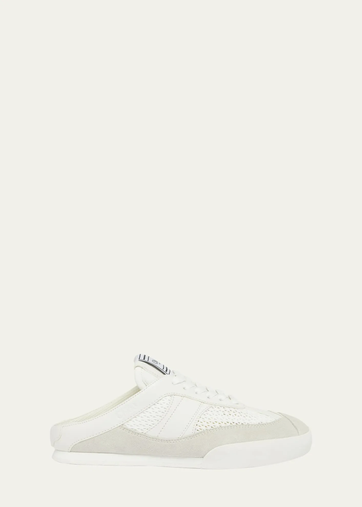 ChloeKick Mesh and Leather Low-Top Mule Sneakers