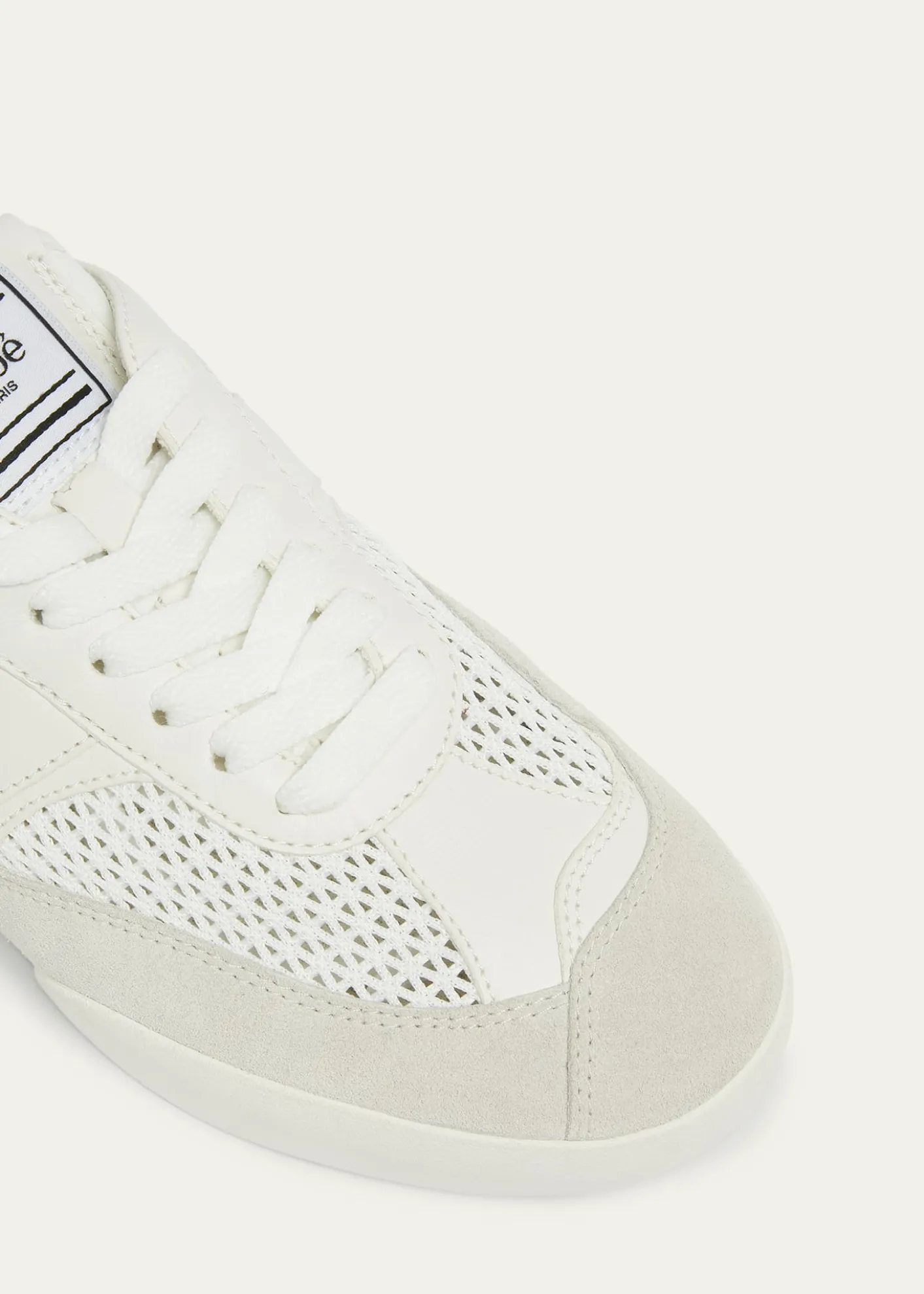 ChloeKick Mesh and Leather Low-Top Mule Sneakers