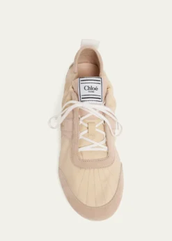 ChloeKick Mixed Leather Low-Top Sneakers