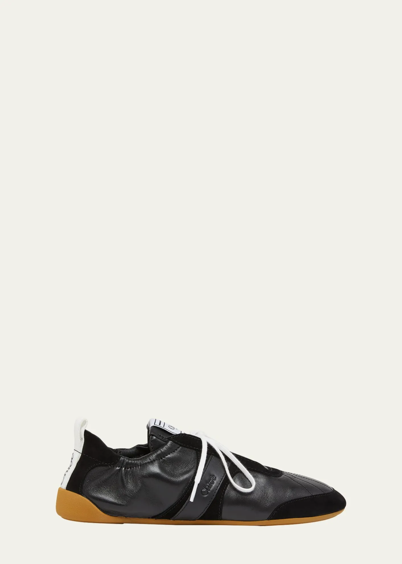 ChloeKick Mixed Leather Low-Top Sneakers