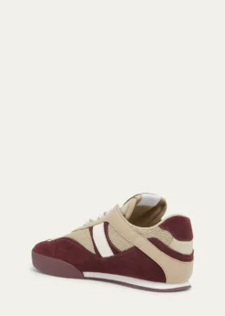 ChloeKick Mixed Leather Retro Low-Top Sneakers