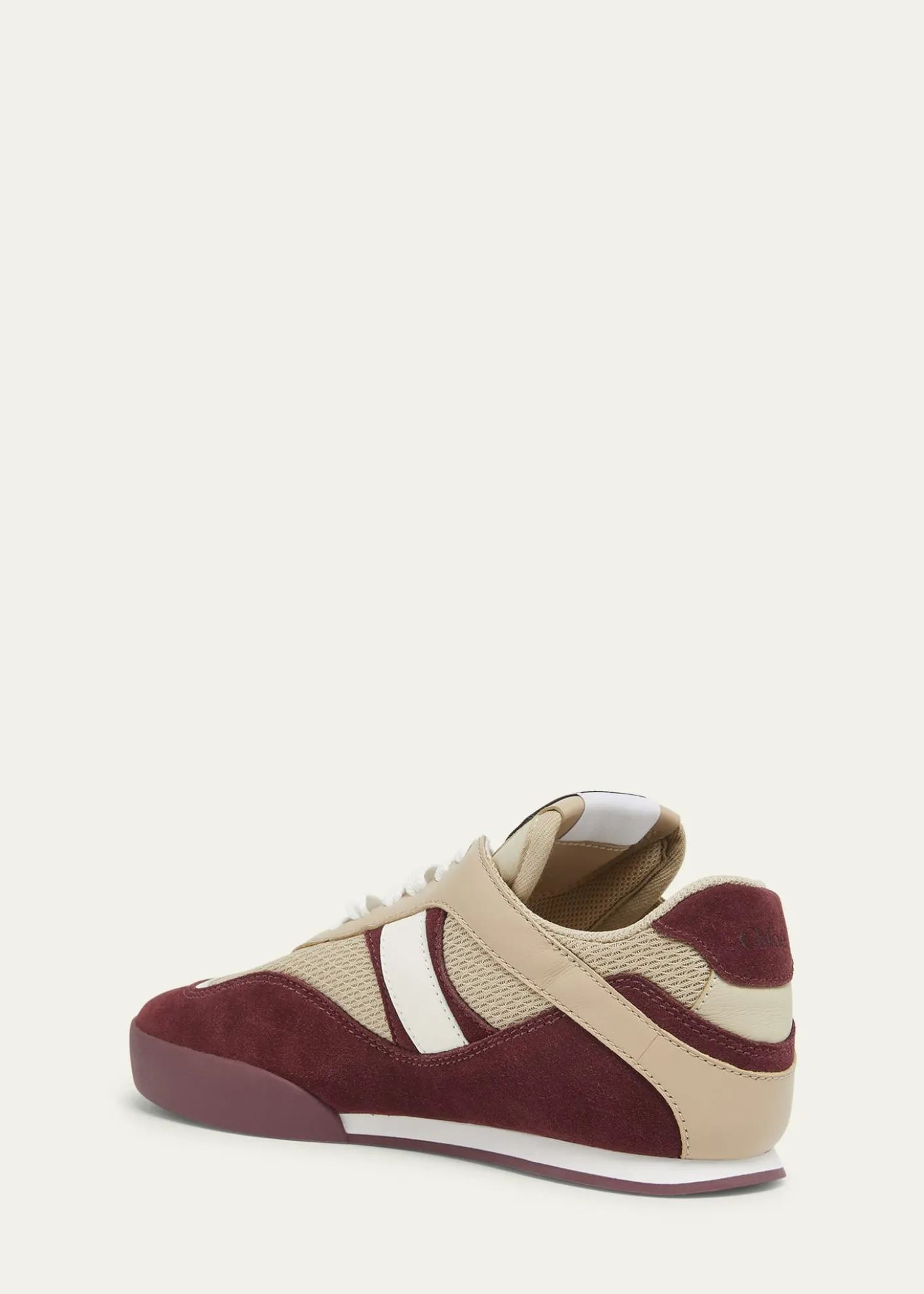 ChloeKick Mixed Leather Retro Low-Top Sneakers