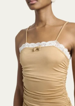 ChloeLace Ruffle Ruched Bodysuit