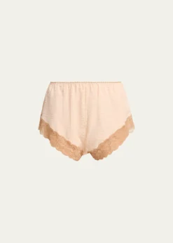 ChloeLace-Trim Floral Silk Jacquard Pull-On Shorts