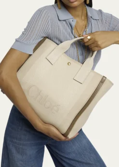 ChloeLarge Carry Tote Bag in Jacquard Canvas