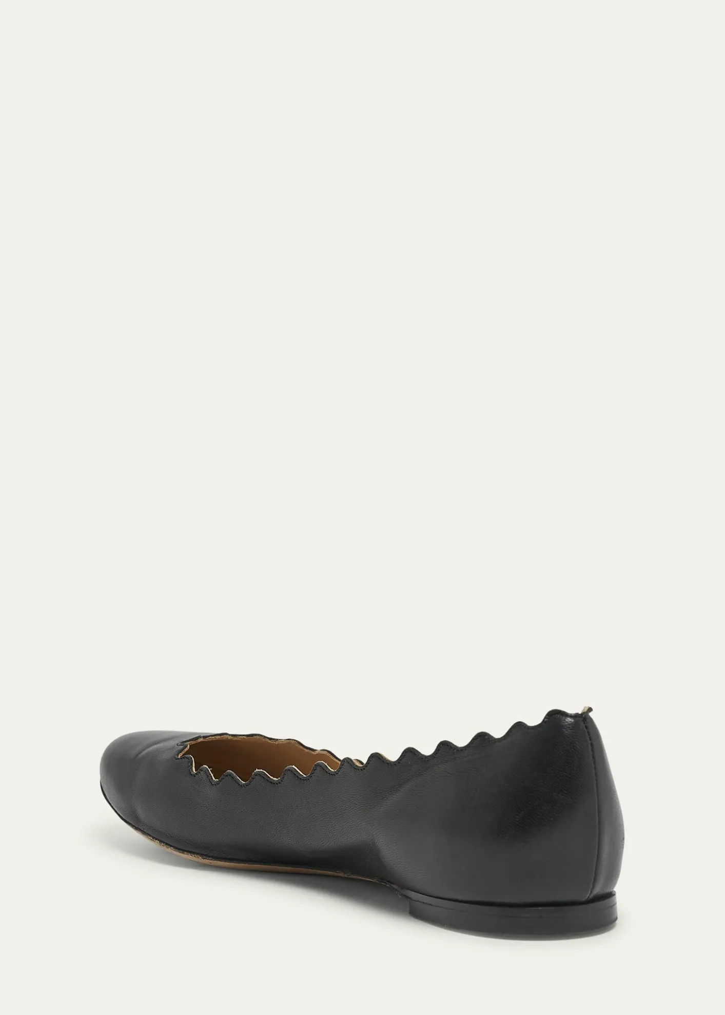 ChloeLauren Scalloped Leather Ballet Flats